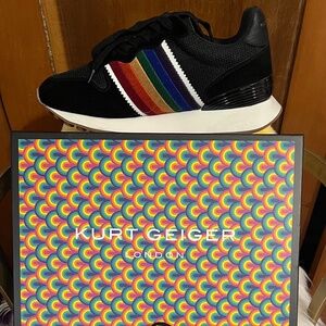 Kirk Geiger Lennox Black Leather Sneakers Mens EUR41, US 8